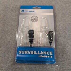 Midland AVPH3 Surveillance Headsets Transparent Acoustic Tube VOX PTT 2-Pack New
